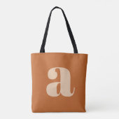 Simple Boho Terracotta Bold Retro Monogram Initiaa Tote Bag (Achterkant)