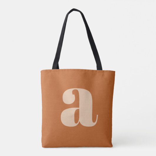 Simple Boho Terracotta Bold Retro Monogram Initiaa Tote Bag (Achterkant)