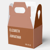 Simple Boho Terracotta Typography Wedding Bedankdoosjes (Geopend)