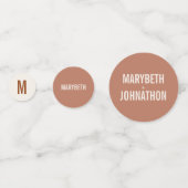 Simple Boho Terracotta Typography Wedding Confetti (Achterkanten)