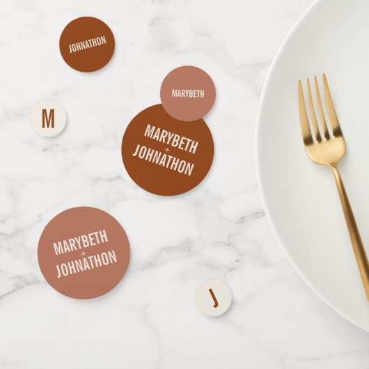 Simple Boho Terracotta Typography Wedding Confetti (Groep)