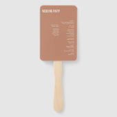 Simple Boho Terracotta Typography Wedding Programm Handwaaier (Achterkant)