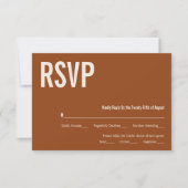 Simple Boho Terracotta Typography Wedding RSVP (Voorkant)