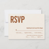 Simple Boho Terracotta Typography Wedding RSVP (Voorkant)