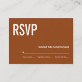 Simple Boho Terracotta Typography Wedding RSVP Informatiekaartje (Voorkant)