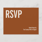 Simple Boho Terracotta Typography Wedding RSVP Uitnodiging Briefkaart (Voorkant)