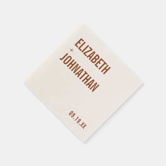 Simple Boho Terracotta Typography Wedding Servet (Hoek)