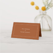 Simple Boho Terracotta Wedding Folded Plaatskaartje (Achterkant)
