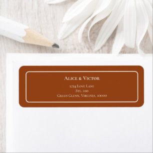 Simple Boho Terracotta Wedding Return Address Etiket