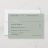Simple Boho Tropical Sage Green Floral RSVP (Achterkant)