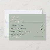Simple Boho Tropical Sage Green Floral RSVP (Achterkant)