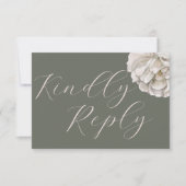 Simple Boho Tropical Sage Green Floral RSVP Kaartje (Voorkant)