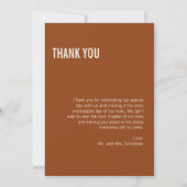 Simple Boho Typography Weddenschap Foto Bedankkaart (Achterkant)