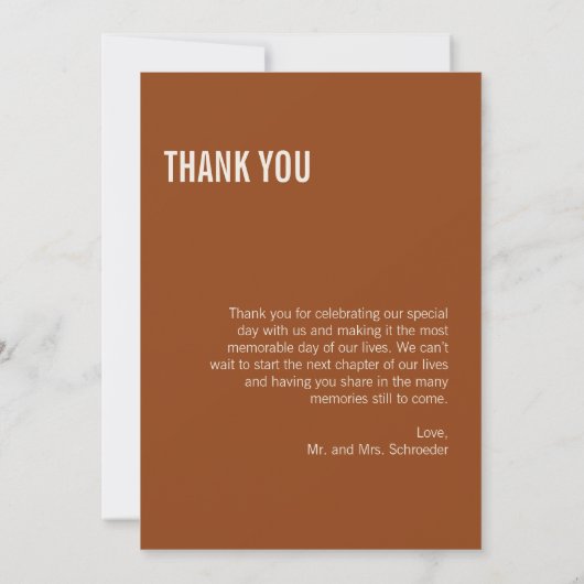 Simple Boho Typography Weddenschap Foto Bedankkaart (Achterkant)