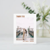 Simple Boho Typography Weddenschap Foto Briefkaart (Staand voorkant)