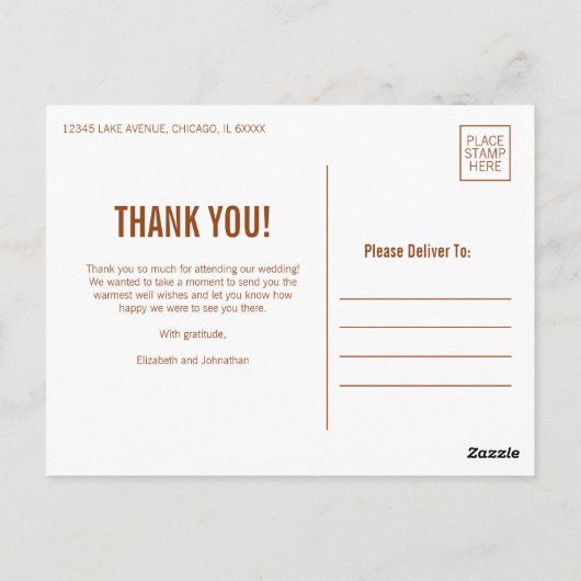 Simple Boho Typography Weddenschap Foto Briefkaart (Achterkant)