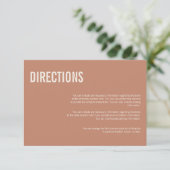 Simple Boho Typography Wedding Directions Kaart (Staand voorkant)