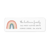 Simple Boho Waterverf Rainbow Modern Address Etiket (Voorkant)