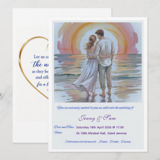 Simple Boho Wedding Invitation Card Kaart