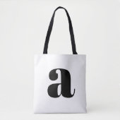 Simple Boho White Bold Retro Monogram Initiaal Tote Bag (Voorkant)