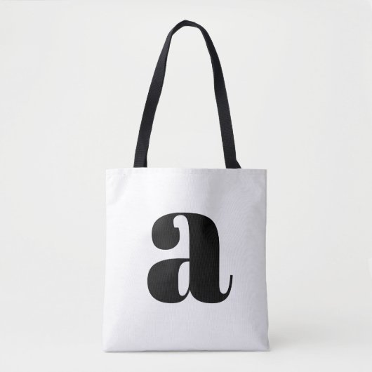 Simple Boho White Bold Retro Monogram Initiaal Tote Bag (Voorkant)