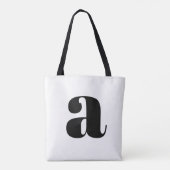 Simple Boho White Bold Retro Monogram Initiaal Tote Bag (Achterkant)