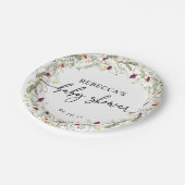 Simple Boho Wildflower Baby shower Papieren Bordje (Gekanteld)