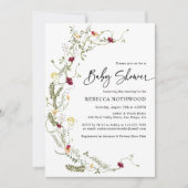 Simple Boho Wreath Wildflower Baby shower Kaart (Voorkant)