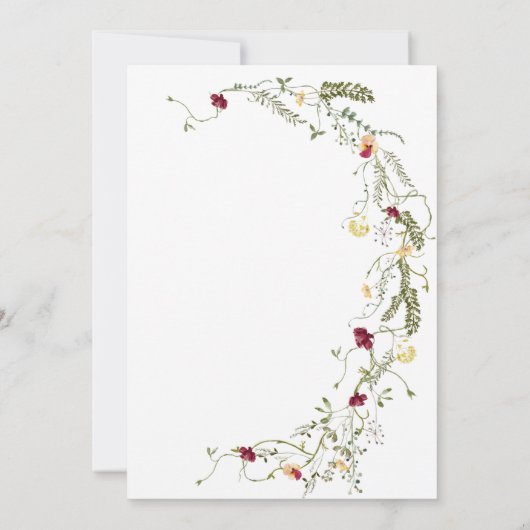 Simple Boho Wreath Wildflower Baby shower Kaart (Achterkant)