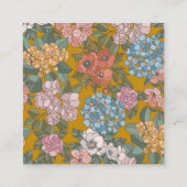 Simple Boho Yellow Floral Logo Feminine Vierkante Visitekaartje (Achterkant)