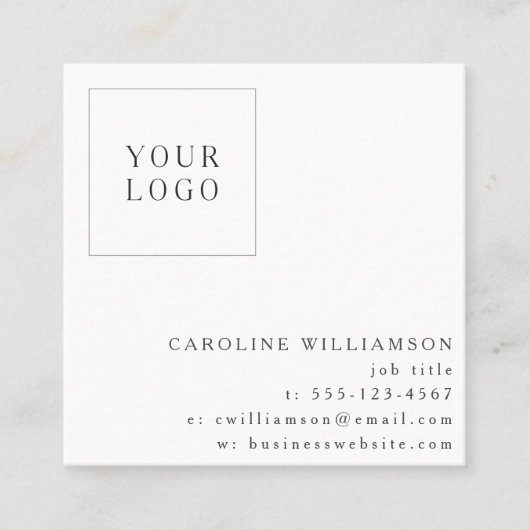 Simple Boho Yellow Floral Logo Feminine Vierkante Visitekaartje (Voorkant)