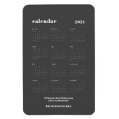 SImple Bold 2024 Donkergrijze Kalender Magneet (Verticaal)