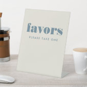 Simple Bold Blue Typography Table Wedding Favors Reclamebord Met Voetstuk (Insitu)