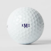Simple Bold Font Navy Monogram Titleist Pro V1 Golfballen (Voorkant)