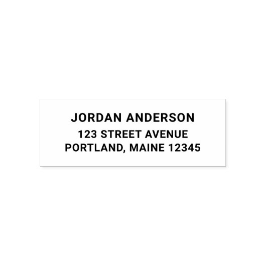 Simple Bold Modern Personal Return Address Zelfinktende Stempel (Design)