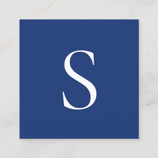Simple Bold Monogram Vierkante Visitekaartje (Voorkant)
