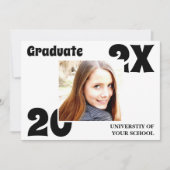 Simple Bold Photo Afstuderen Invitation Kaart (Voorkant)