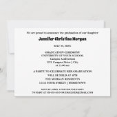 Simple Bold Photo Afstuderen Invitation Kaart (Achterkant)
