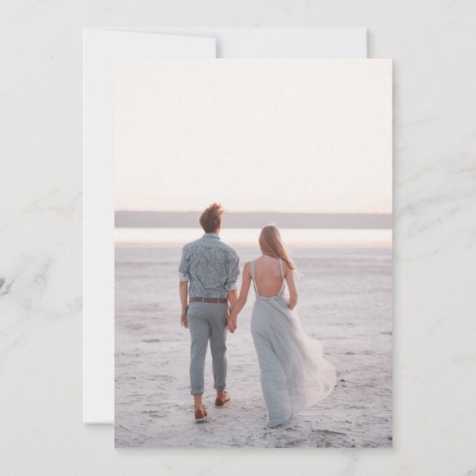 Simple Bold Serif Photo Wedding Kaart (Achterkant)