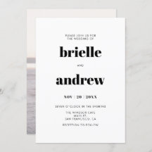 Simple Bold Serif Photo Wedding