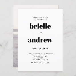 Simple Bold Serif Photo Wedding Kaart