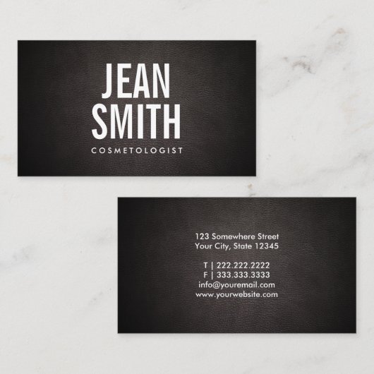 Simple Bold Text Cosmetoloog Visitekaartje (Voorkant / Achterkant)