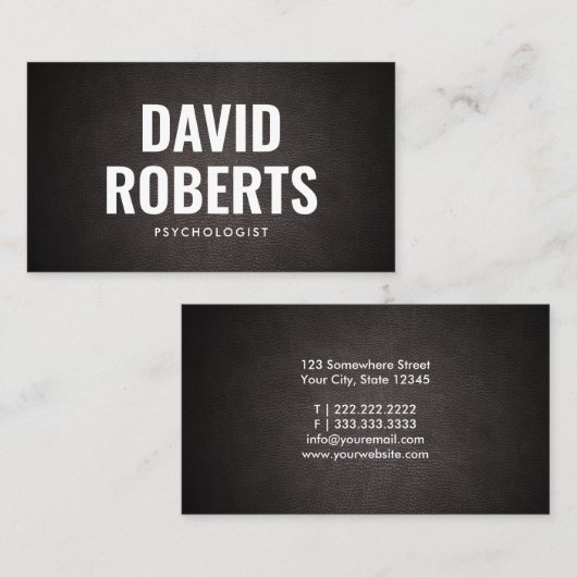 Simple Bold Text Psychologist Visitekaartje (Voorkant / Achterkant)