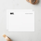 Simple Bold Two Monogram Typografie Notitiekaartje (Voorkant / Achterkant in situ)