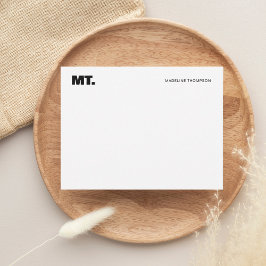 Simple Bold Two Monogram Typografie Notitiekaartje