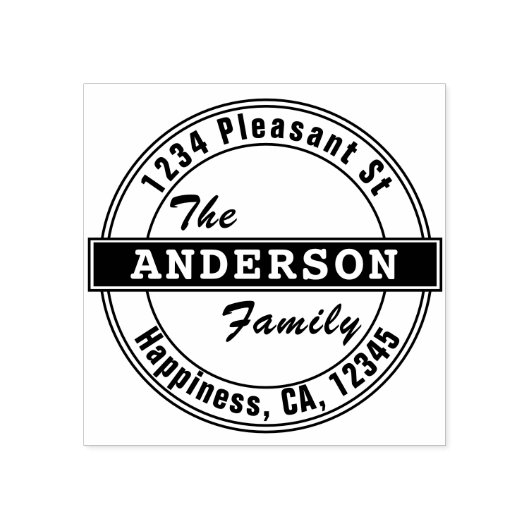 Simple Bold Typography Return Address Rubberstempel (Afrduk)