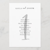 Simple Bold Wedding Guest List Table Number 1 Card Kaart (Achterkant)