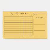 Simple Bold Yellow Weekly Habit Tracker Post-it® Notes (Voorkant)
