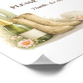 Simple Boots & Bubbles Baby Shower Favors Sign Poster (Hoek)