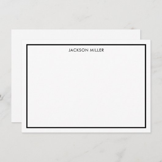 Simple Border Black Note Card Notitiekaartje (Voorkant / Achterkant)